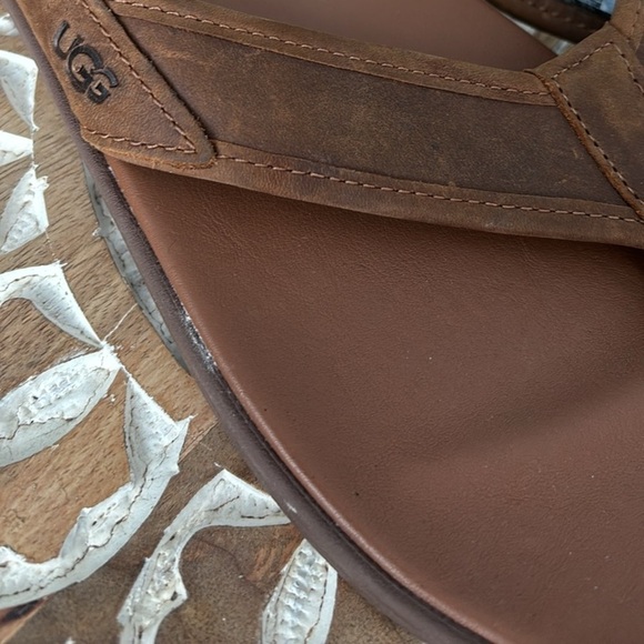 UGG Seaside Leather Flip Flop, Men’s USA 8 - Picture 5 of 12